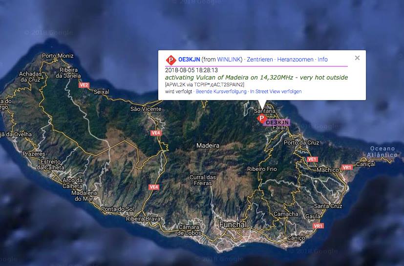 QTH der Aktivierung des Vulkans auf Madeira OE3KJN